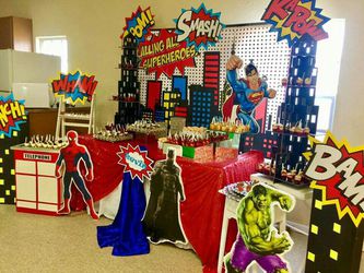 Super hero candy table