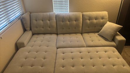 Double size sleeper couch with pull out trundle