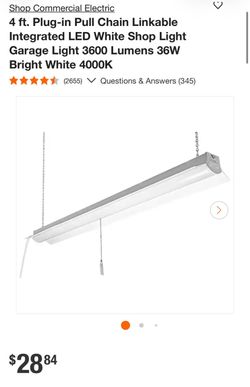 Commercial Electric 4 ft. LED Shop Light