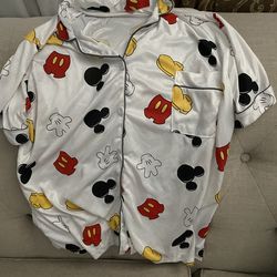 Mickey satin pj shirt