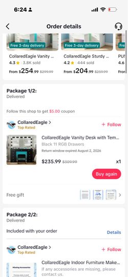 Vanity Brand new still in box
