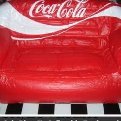 COCA-COLA BLOW UP INFLATABLE TRADEMARK COUCH/LOVESEAT 