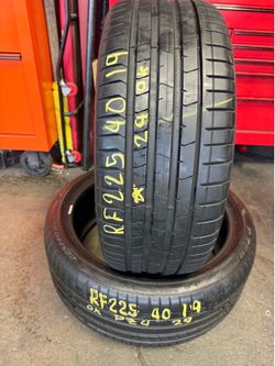 19” tires pirelli RF 225/40/19 semi new with free installation $160 both