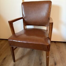 MCM brown leather office chair