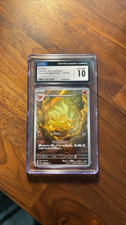 CGC 10 GEM MINT Japanese Pokemon 2023 Ninetales 110/108 Ruler Black SV3