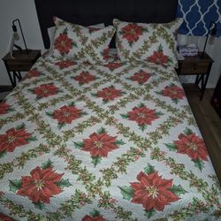 Queen Bed w/Frame, Matress And Base