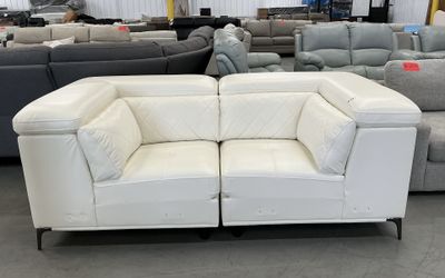White Leather Sofa 