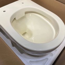 DeerValley Liberty 1.1/1.6GPF Siphon Flushing Elongated Bone Wall-Mounted Toilet