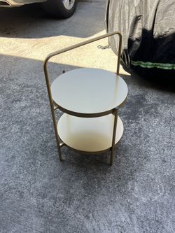 2 Tier Gold Side Table