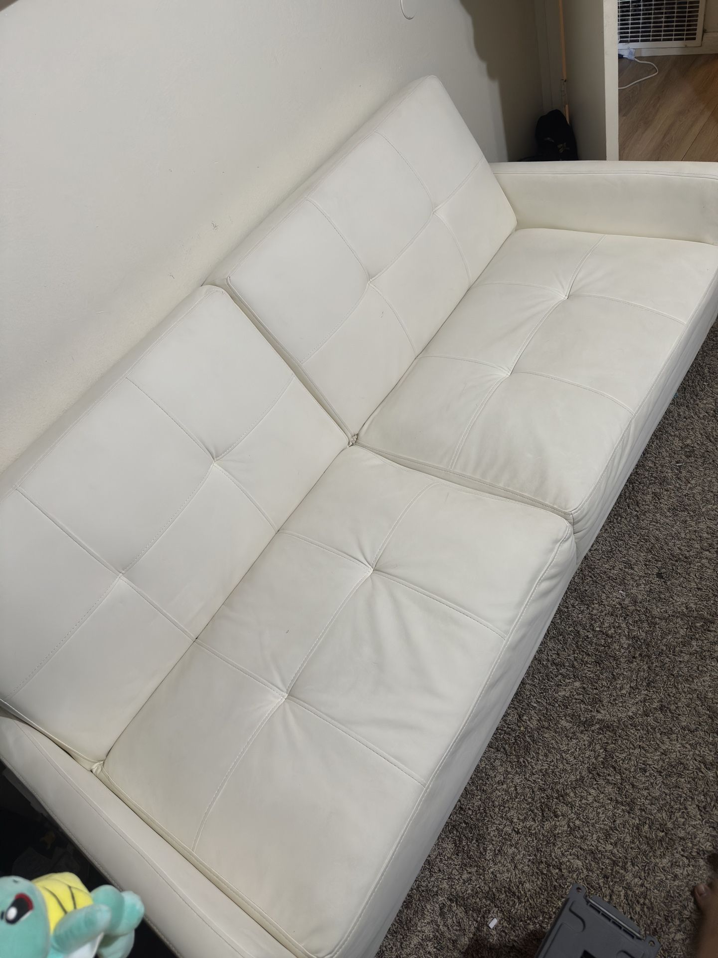 White Leather Futon 