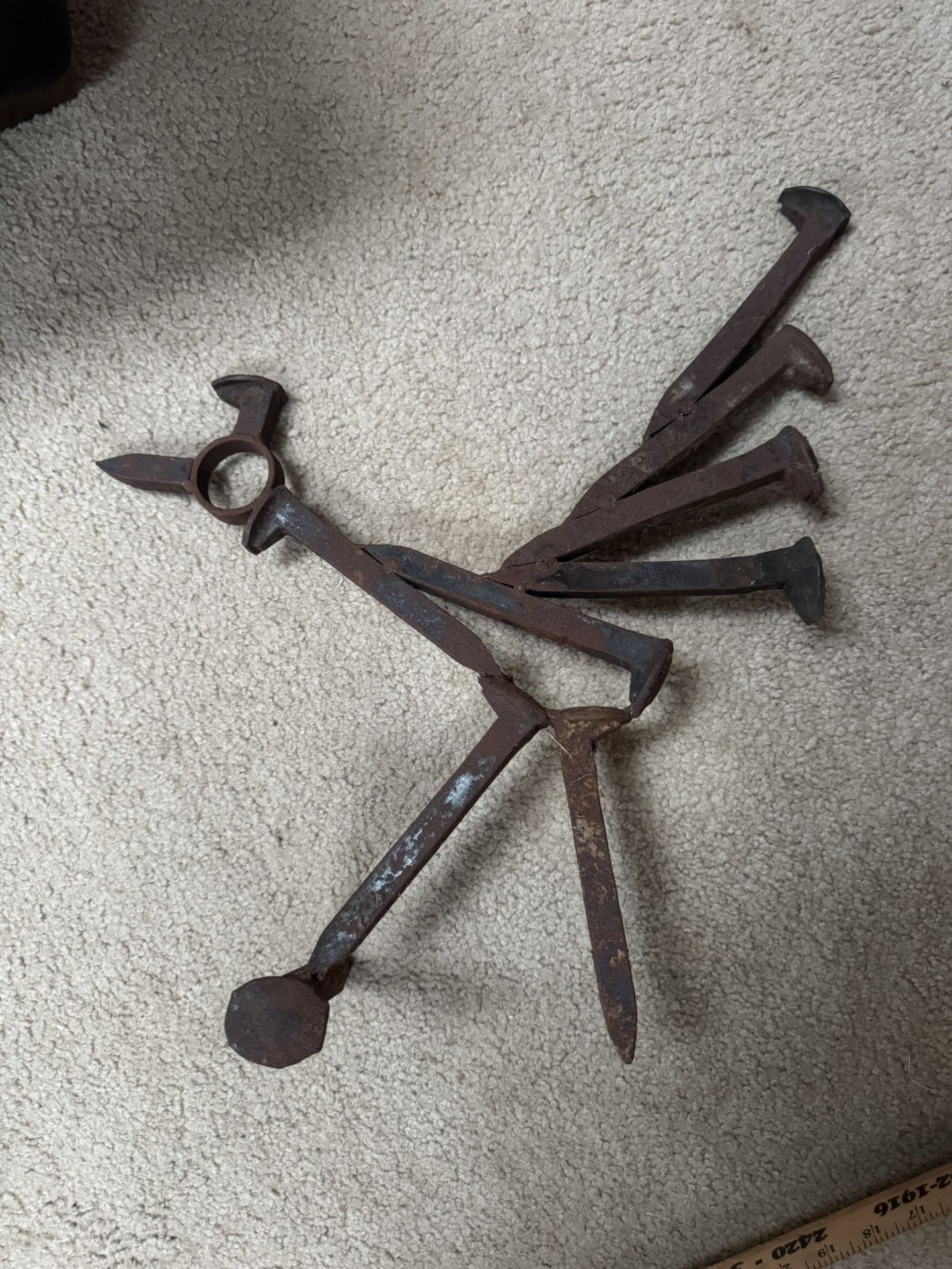Road runner made out of railroad spikes