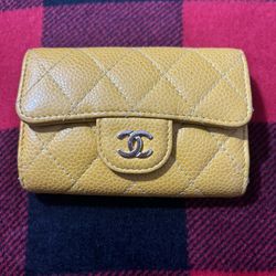 Chanel yellow key/card holder