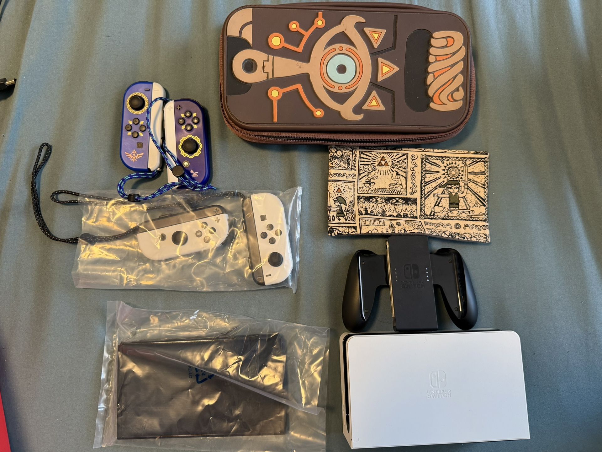 Nintendo Switch OLED with 256 SD Card And Collectible Accessories