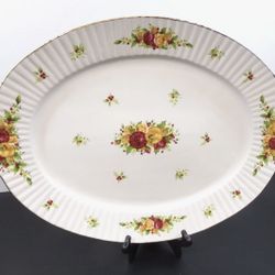 Vintage Royal Albert 2006 19" Serving Platter Old Country Roads Holiday New