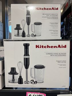 Kitchen Aid Corded Hand Blender With Accessories