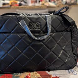 Gilda Paris Quilted Weekender Bag Black 