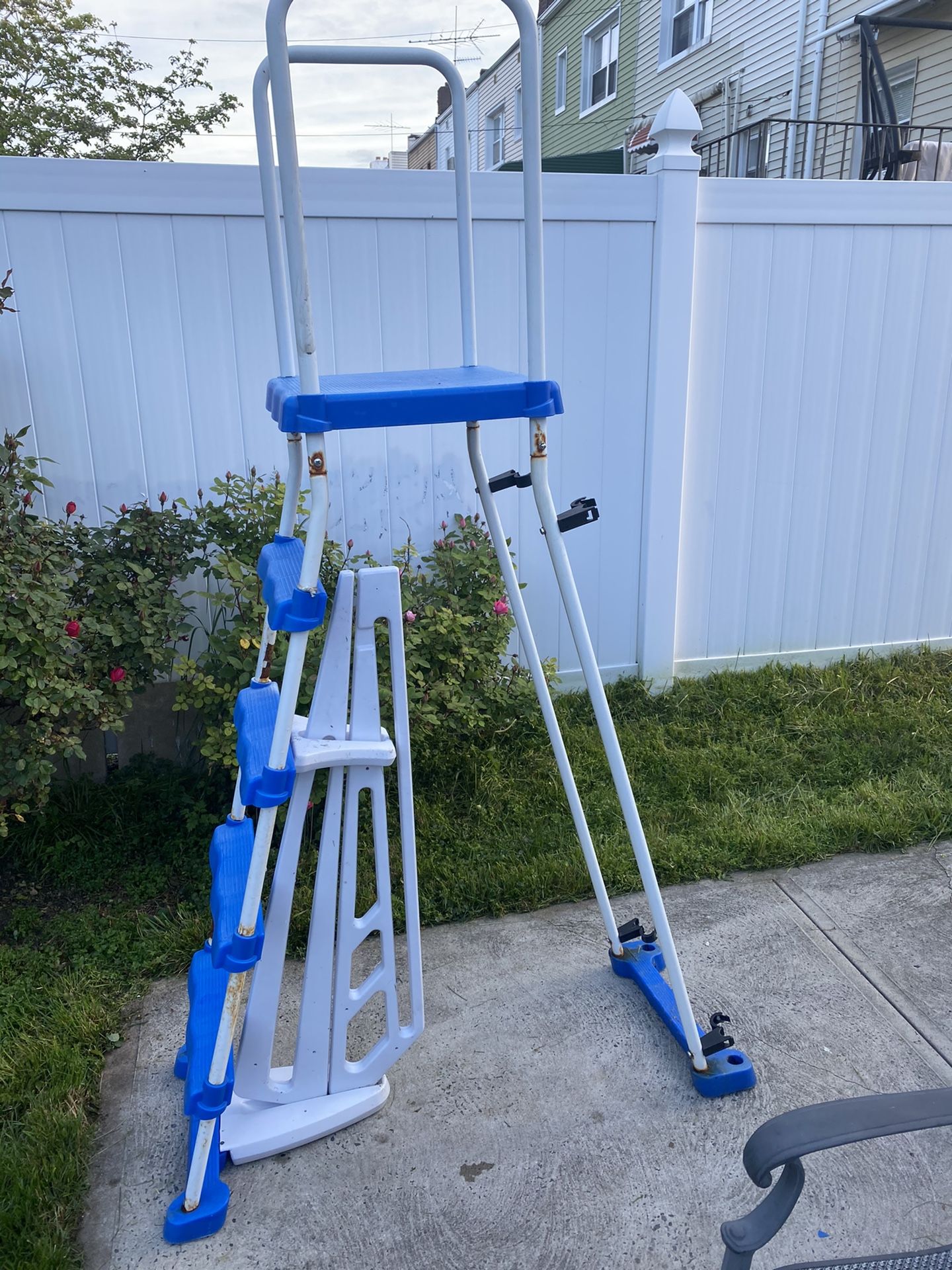 Swimline Above Ground Pool A Frame Ladder with Barrier for Intex