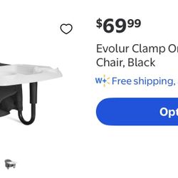 Evolur Clamp On Comfort Table Hook-On High Chair - Black