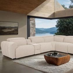 White Sectional With Power Reclining Seats