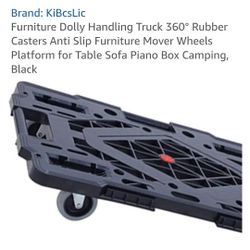 KiBcsLic Furniture Dolly Handling Truck 360° Rubber Casters, Black