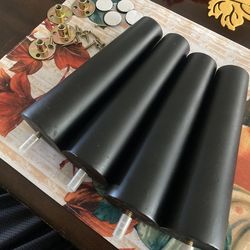 WEICHUAN Black Round Solid Wood Furniture Sofa Chair Ottoman Loveseat Table Dresser Cabinet Couch Legs 8 inch Heavy Duty for Furniture Feet Replacemen