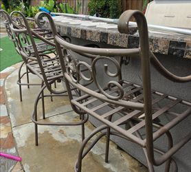 Wrought Iron Outdoor Bar Stools Set