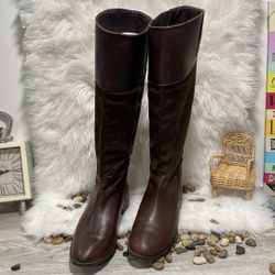 Steve Madden Brown Leather Ritte Tall Riding Boots size 10 M
