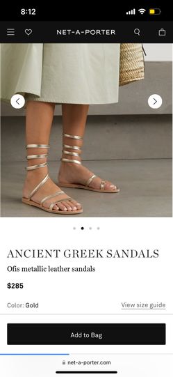 Ancient Greek Ofis metallic sandals 