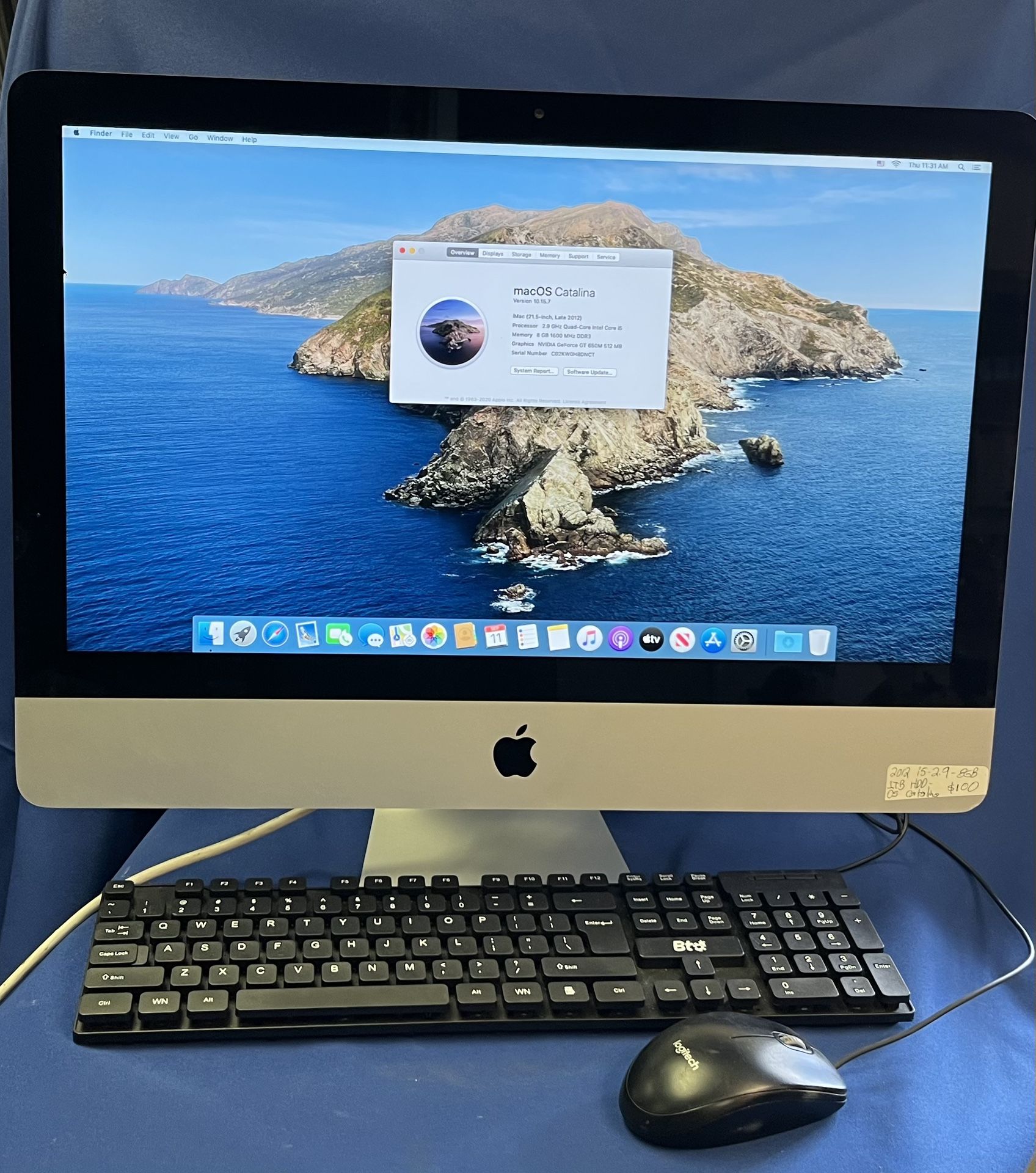 2012 iMac - Core i5 - 1 Tb Hdd - OS Catalina