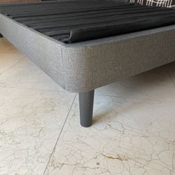 Queen Grey Canvas Bed Frame