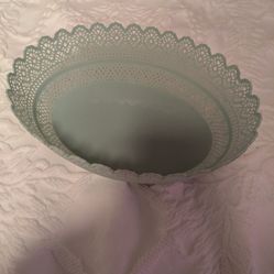 Aqua Green Oval/Egg Shape Plastic Container