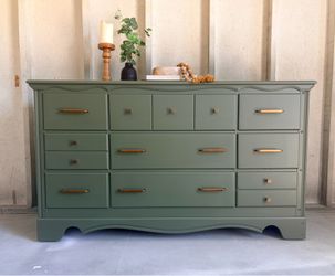 Newly Refinished Vintage 9 Drawer Dresser