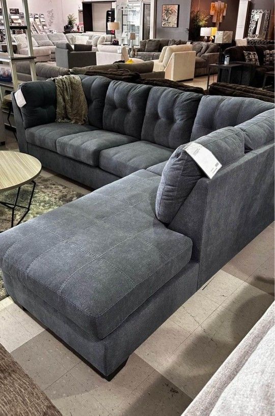 LH ๐$39 Down Payment For Financing ๐Marleton Almost Green L Shaped Sleeper Sectional Couch With Chaise