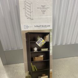 Black 5-shelf Bookcase