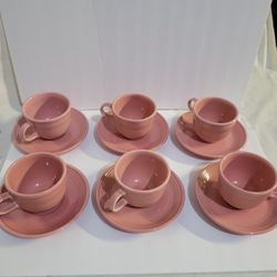 Fiesta Ware Rose Pink Cup And Saucer Set 