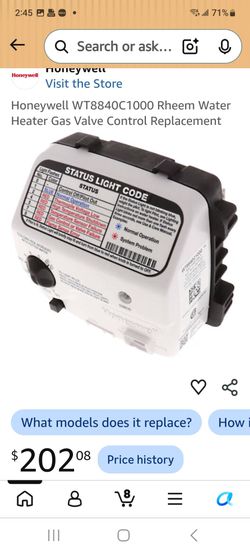 Water Heater valve con trol