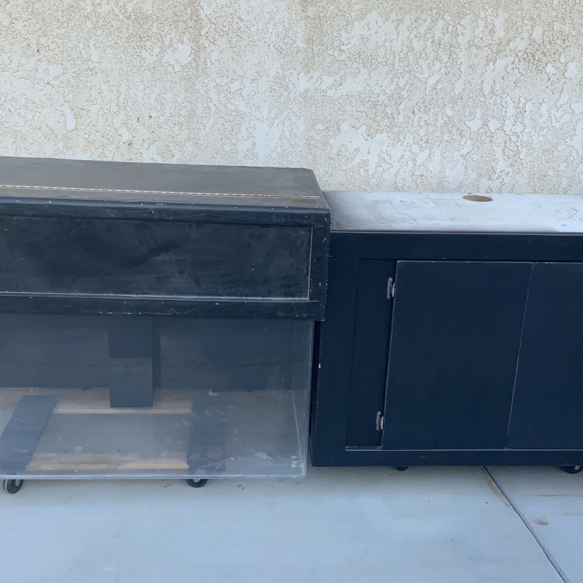 120 gallon acrylic fish tank with built-in overflow box and stand, open to offers