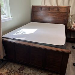 Queen Bed Set- frame, mattress, 2x side tables