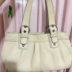 Vintage Cream Coach Tote