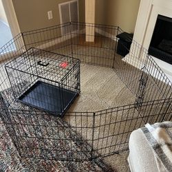 Dog Crate And Gate Set