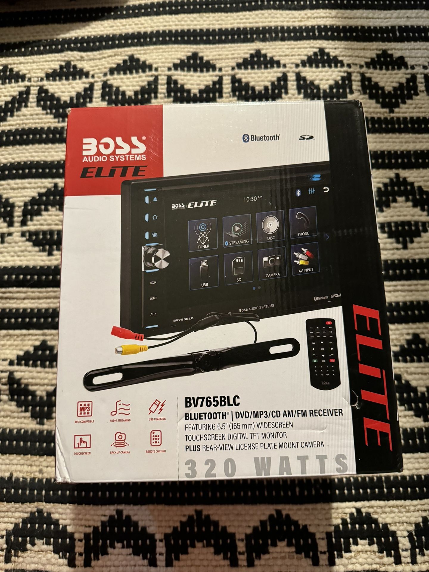 Brand New Boss Audio Systems BV765BLC - Bluetooth, DVD, MP3, CD AM/FM Receiver with License Plate Mount Camera