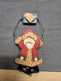 Wood Santa Finish on Time Christmas Ornament