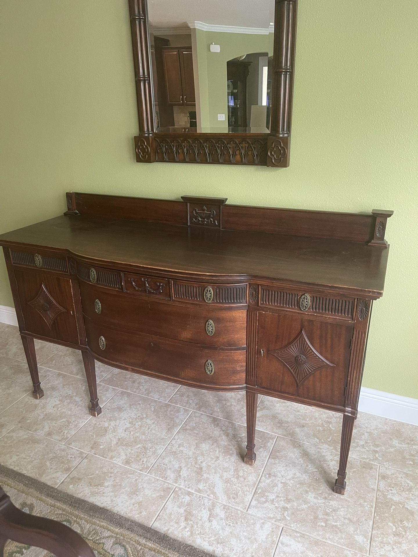 Antique Mahogany Sideboard Buffet