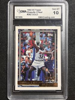 1992 TOPPS GOLD #362 SHAQUILLE O'NEAL GMA 10 GEM MINT ORLANDO MAGIC