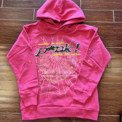Pink Sp5der Hoodie - Size Small 