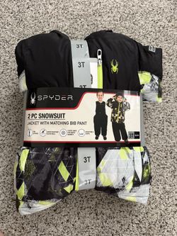 New Spyder Toddler 3t Kids Snow Jacket And Pants 2-piece Snowsuit Bib Pant