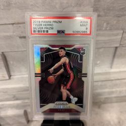 2019 Panini Prizm Tyler Herro #259 Silver Rookie RC Miami Heat PSA 9 Mint