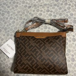 Ellen Tracy Signature Crossbody Cognac Chocolate NWT Brown Gold Chain small