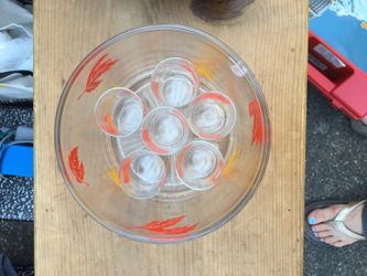 Antique shot glass set