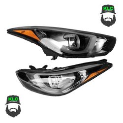 For 2014 2015 2016 Hyundai Elantra Headlight Assembly with LED Projector Left Right Pair